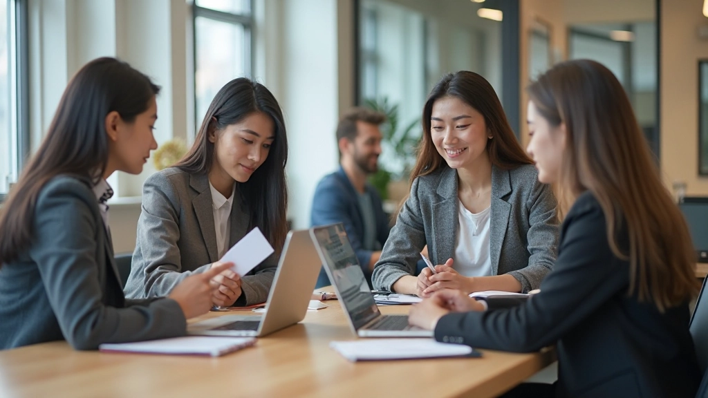 Команда молодых предпринимателей обсуждает стратегию развития стартапа