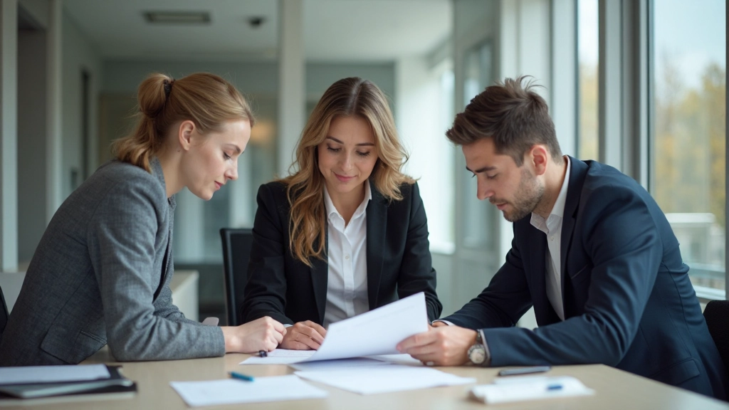 Команда молодых предпринимателей обсуждает финансовые стратегии в офисе