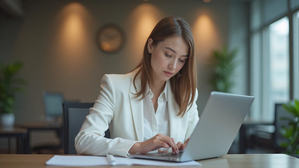 Женщина-бизнес-консультант анализирует данные продаж на ноутбуке