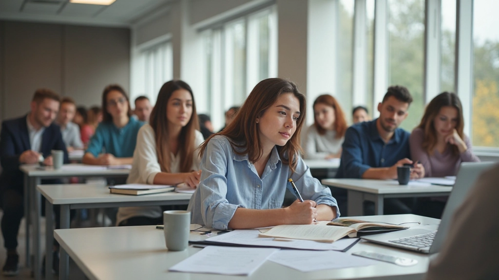 Современный класс деловой подготовки с участниками обучения
