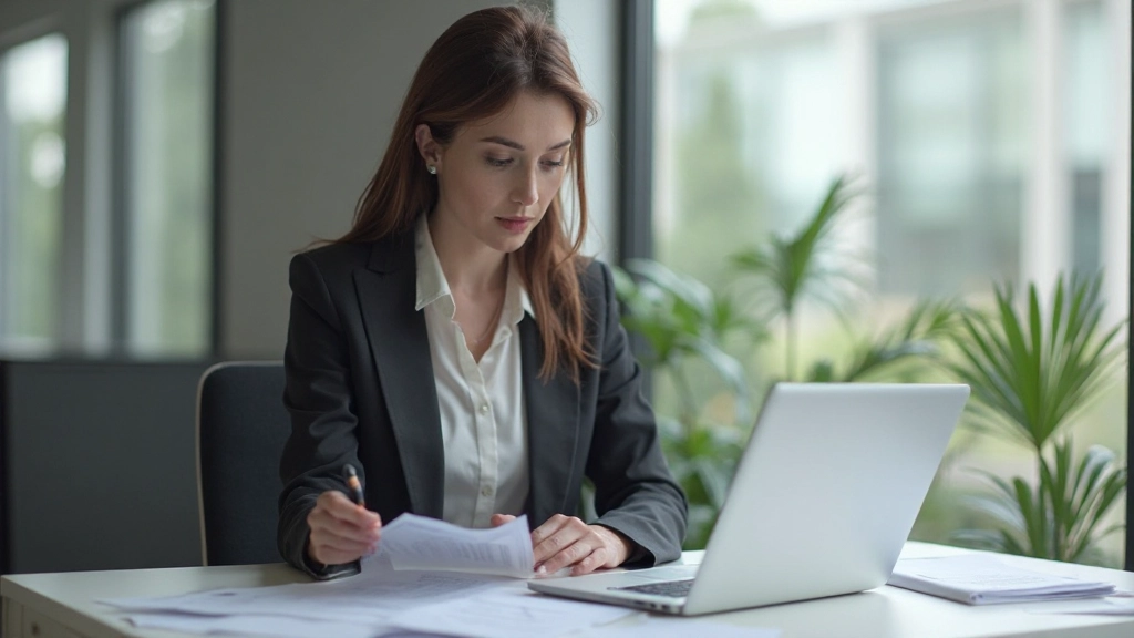 Предпринимательница планирует стратегию развития бизнеса за столом с графиками и диаграммами